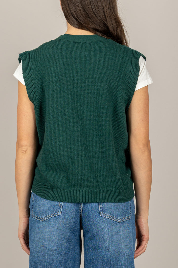 VICOLO - 77277F - GILET SCOLLO A V CON BOTTONI