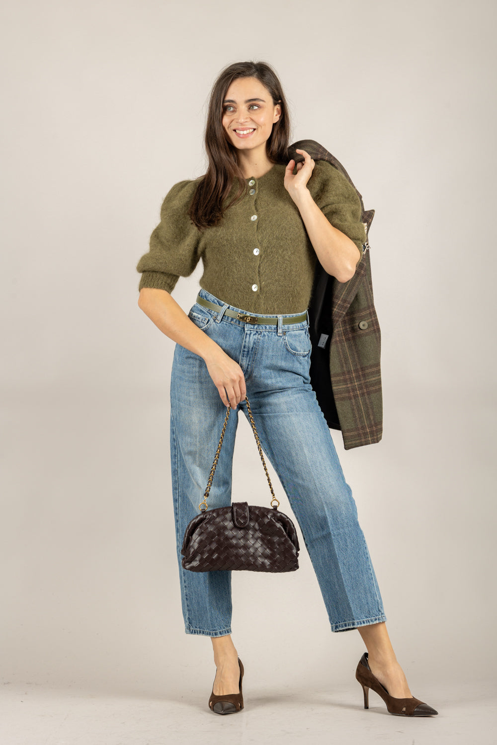 KONTATTO - 3M0873C - CARDIGAN IN MOHAIR MANICA PALLONCINO