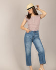 VICOLO - UAB0317 - T-SHIRT SERAFINO A RIGHE BURRO/INDIA