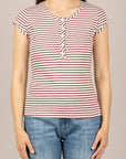 VICOLO - UAB0317 - T-SHIRT SERAFINO A RIGHE BURRO/INDIA