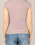 VICOLO - UAB0317 - T-SHIRT SERAFINO A RIGHE BURRO/INDIA