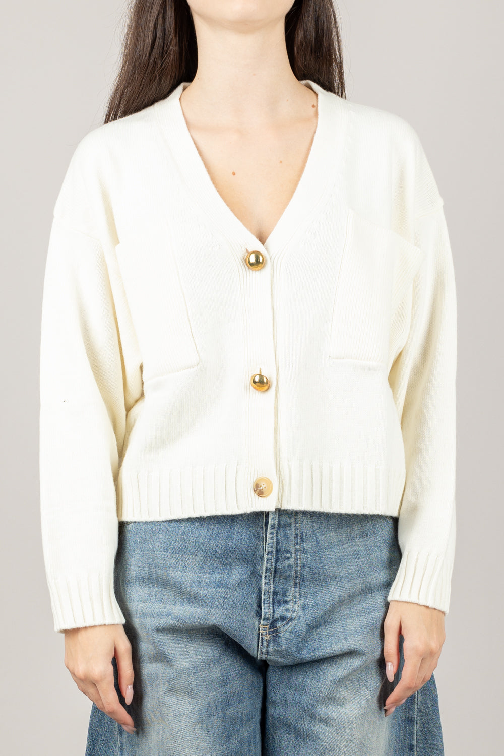 VICOLO - 77032F - CARDIGAN BOTTONI ORO