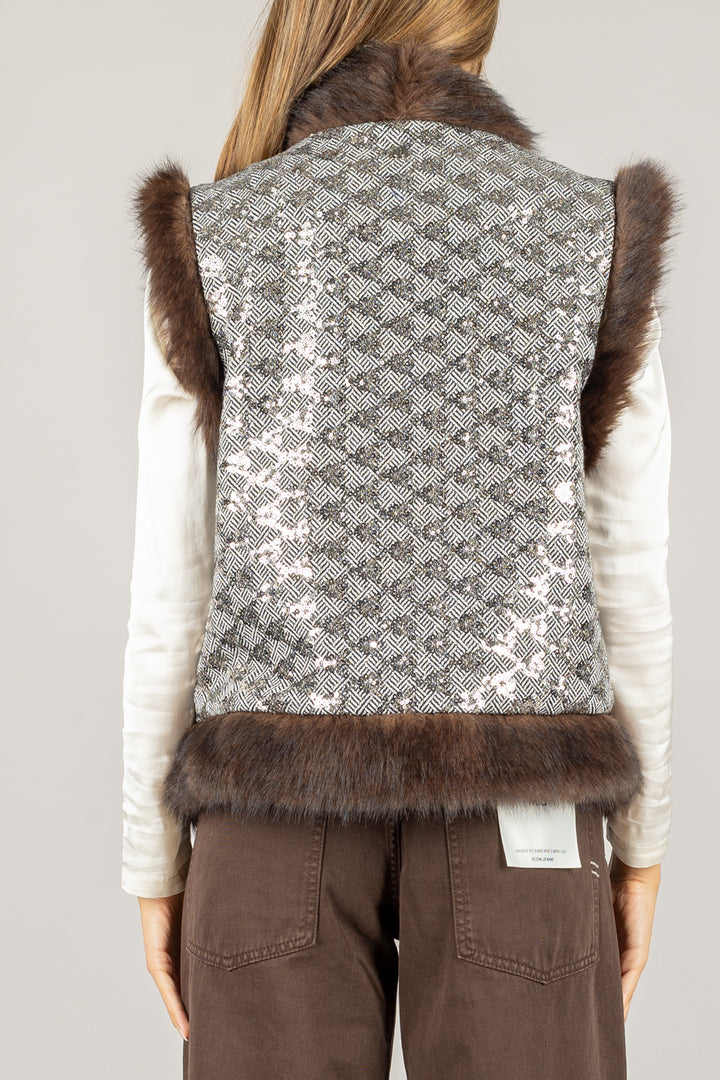DIXIE - LAHAKCG - GILET PELLICCIA E PAILLETTES