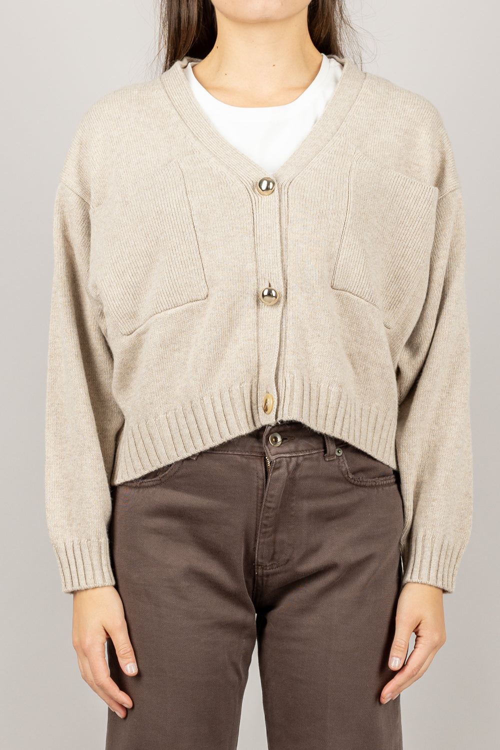 VICOLO - 77032F - CARDIGAN BOTTONI ORO