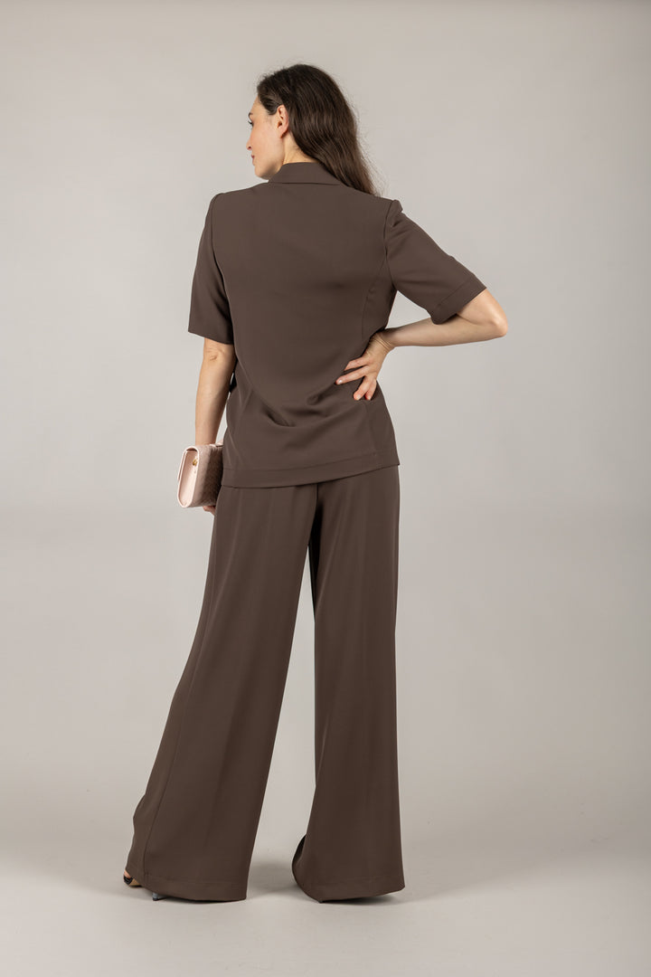 KONTATTO - MA3043N/MA3042N - COMPLETO GIACCA MANICA CORTA E PANTALONE FLUIDO