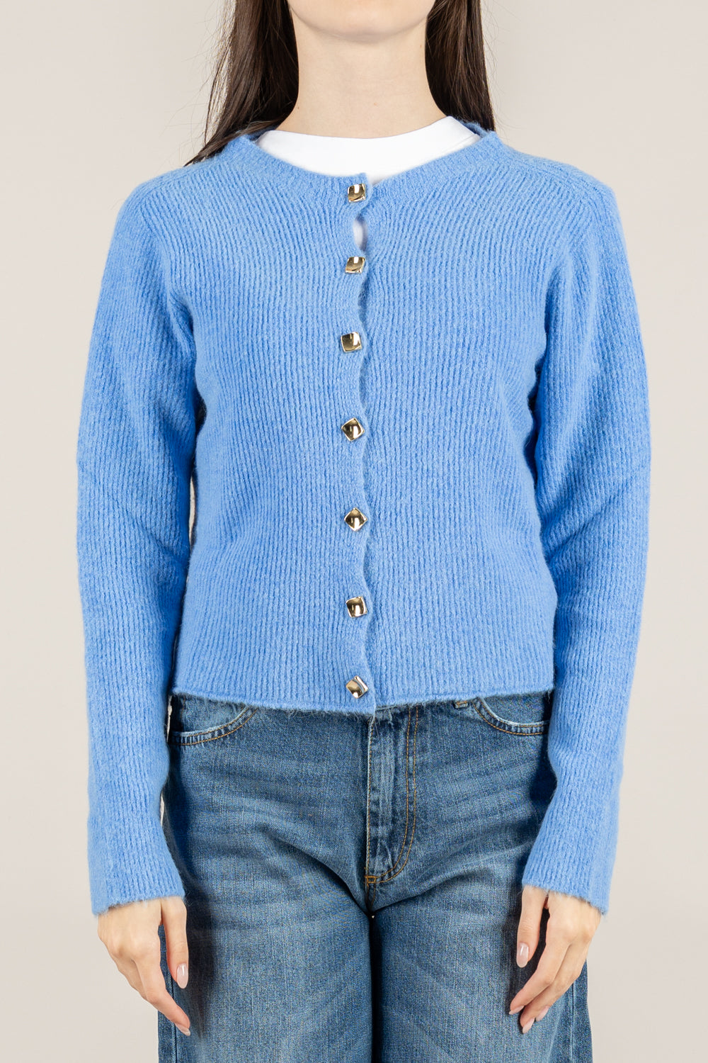 KONTATTO - 3M0882C - CARDIGAN BOTTONO GIOIELLO