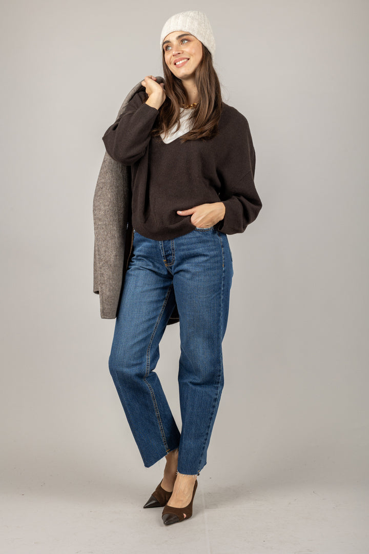 VICOLO - 22077F - MAGLIA SCOLLO A V