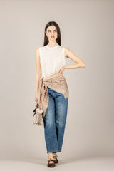 VICOLO - 2AB2177 - MAGLIA CROCHET NATURALE