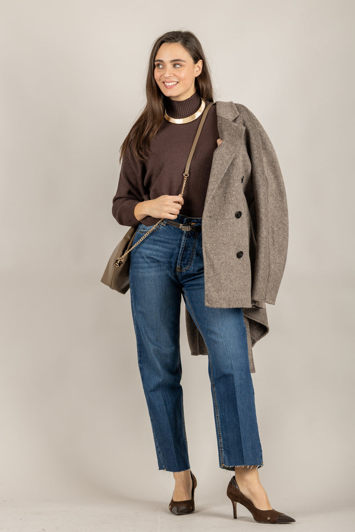 VICOLO - 77063F - MAGLIA MEZZO COLLO