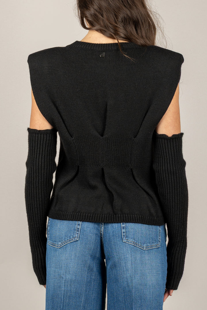 DIXIE - M566Y223 - GILET IN MAGLIA CON MANICOTTI