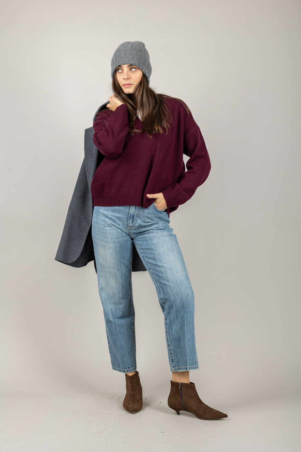 DIXIE - M833Y201X - MAGLIA IN LANA SCOLLO A V