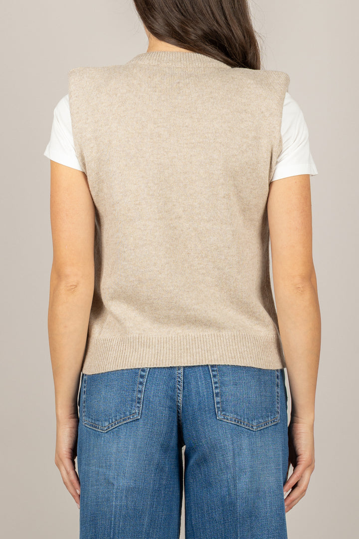 TENSIONE IN - D80088 - MAGLIA SMANICATA CON SPALLINE