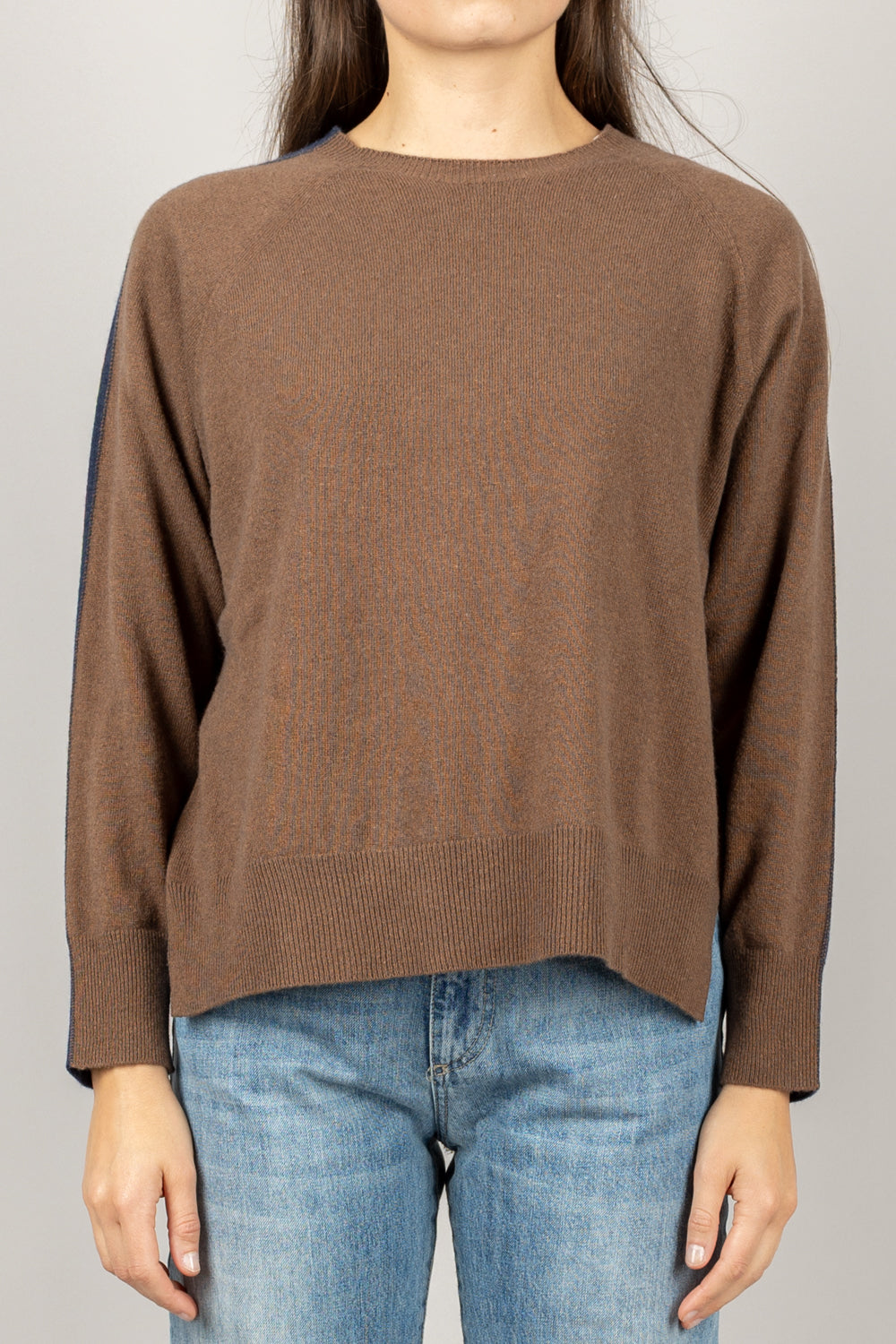 VICOLO - 22153F - MAGLIA BICOLORE GIROCOLLO