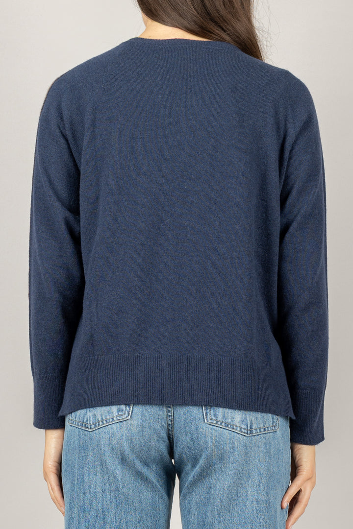 VICOLO - 22153F - MAGLIA BICOLORE GIROCOLLO