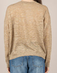 VICOLO - 4AB4023 - MAGLIA GARZATA CON BANDE BEIGE/VERDE/ROSSO