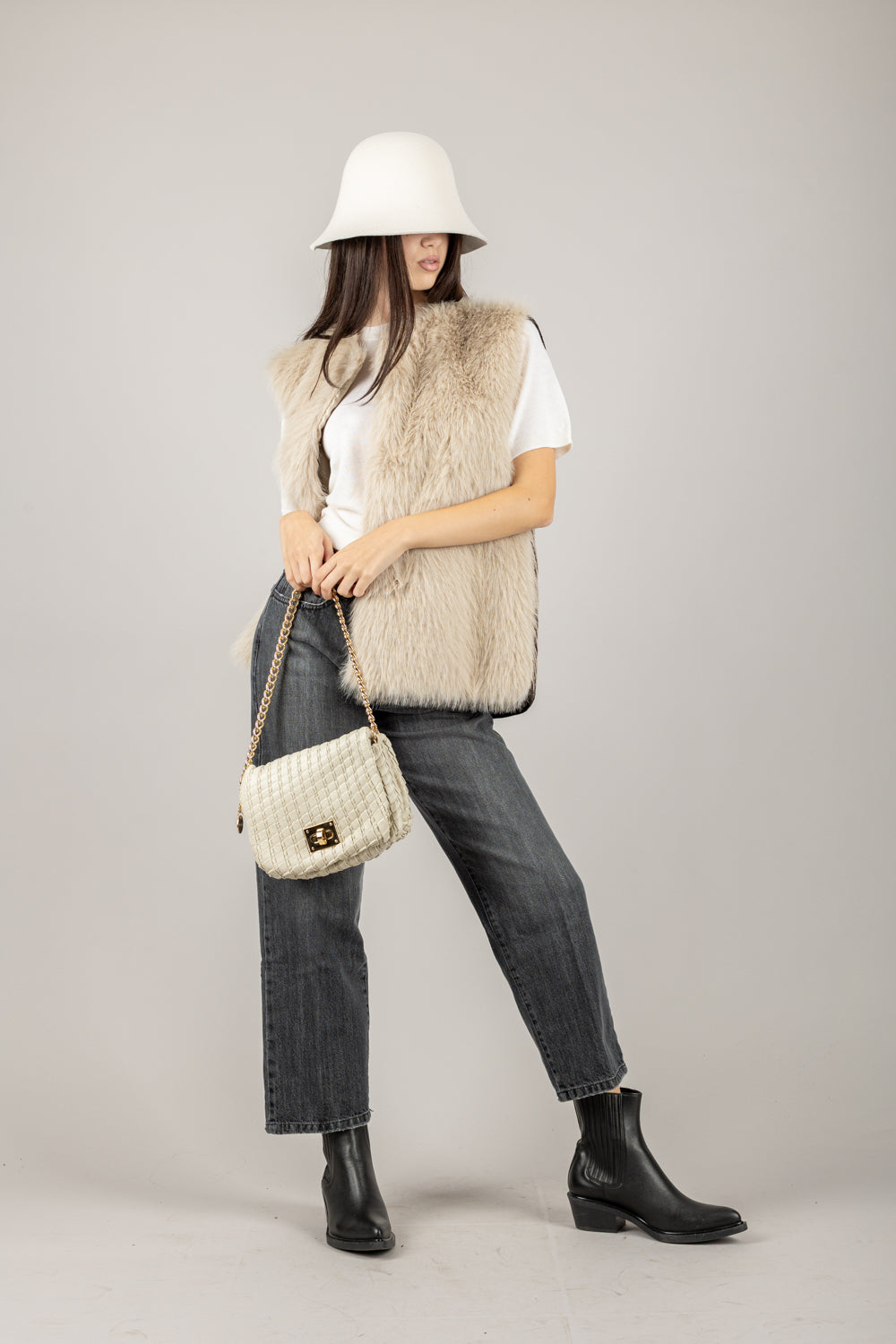 TENSIONE IN - W5HMG81A400 - GILET OVER PELLICCIA FRONTALE