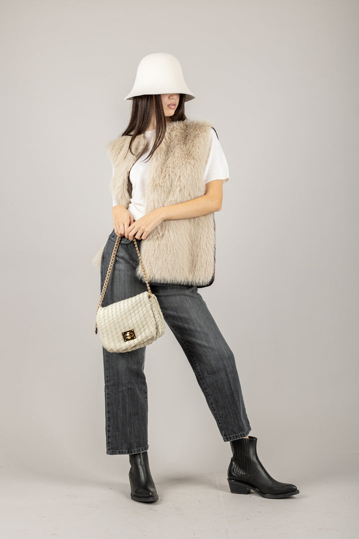 TENSIONE IN - W5HMG81A400 - GILET OVER PELLICCIA FRONTALE