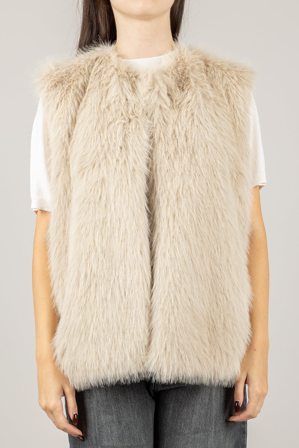 TENSIONE IN - W5HMG81A400 - GILET OVER PELLICCIA FRONTALE