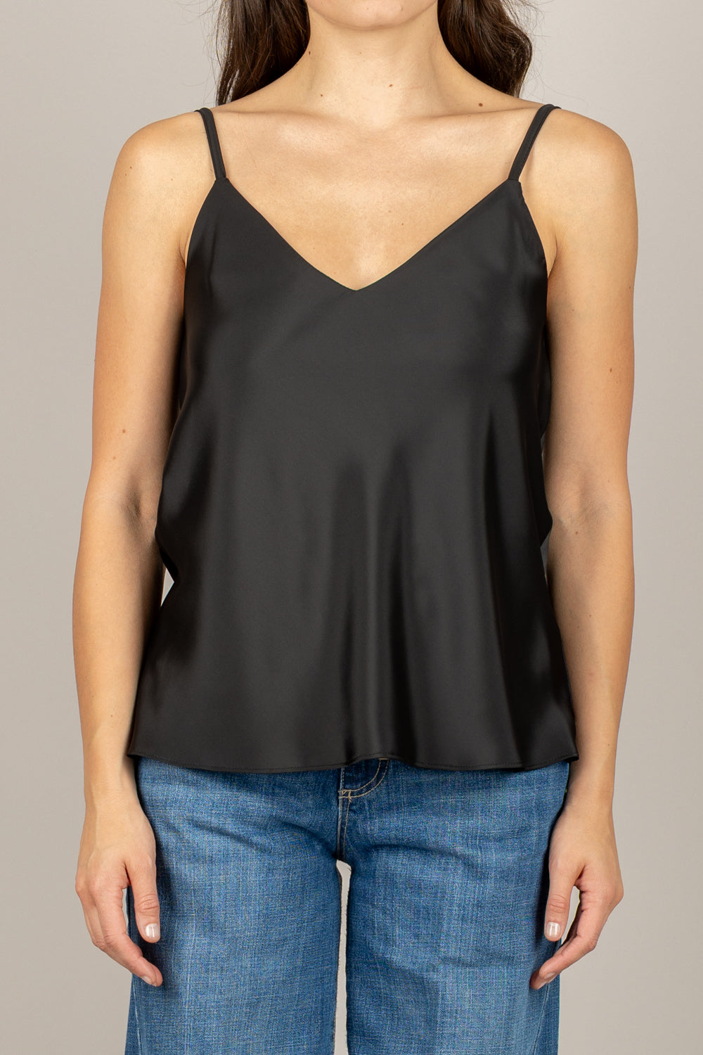 DIXIE - R027Y014 - CANOTTA IN SATIN CON BRETELLE