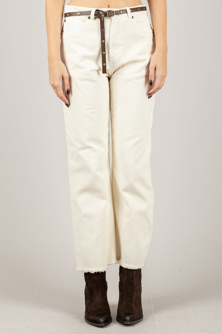 TENSIONE IN - W25P370 - PANTALONE GAMBA DRITTA CON CINTA