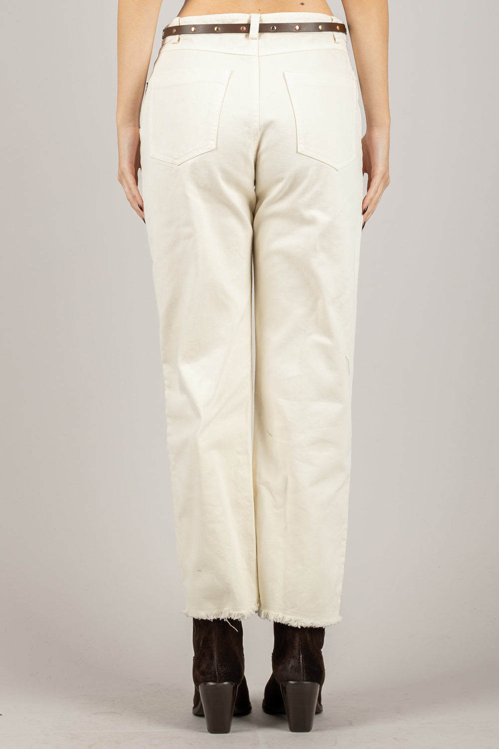 TENSIONE IN - W25P370 - PANTALONE GAMBA DRITTA CON CINTA