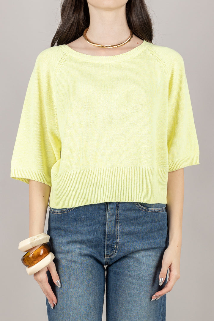 VICOLO - 77108D - MAGLIA FILO DI COTONE OVER MEZZA MANICA