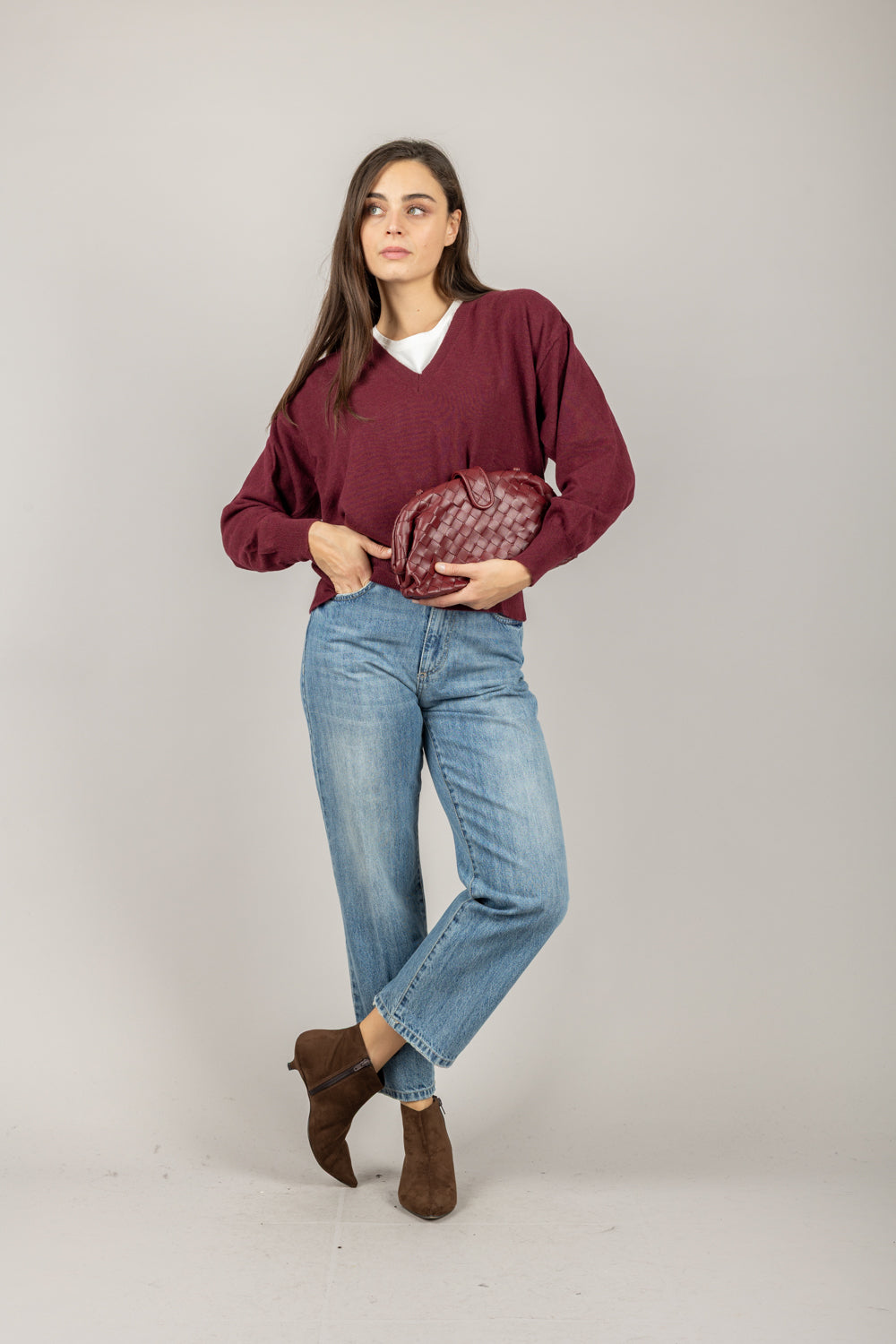 VICOLO - 22013F - MAGLIA SCOLLO A V