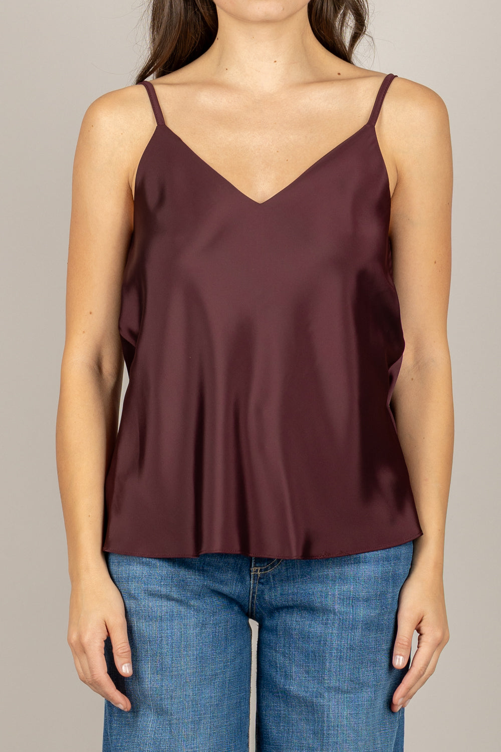 DIXIE - R027Y014 - CANOTTA IN SATIN CON BRETELLE