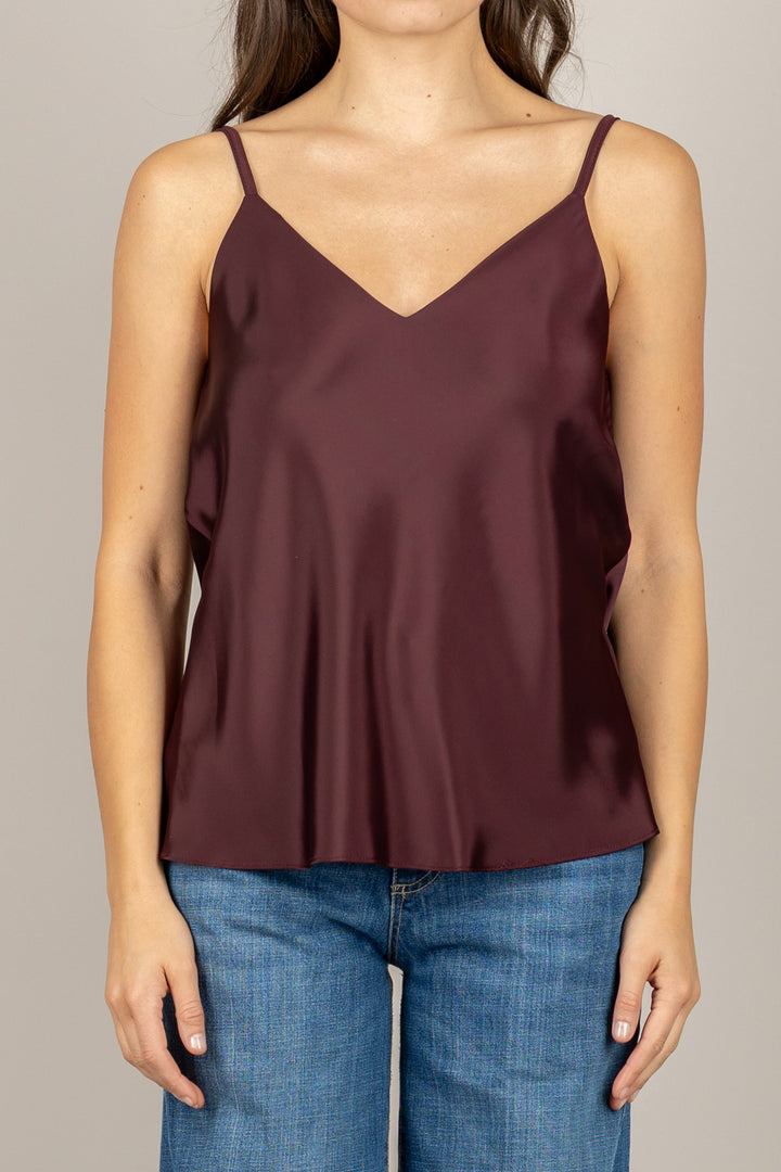 DIXIE - R027Y014 - CANOTTA IN SATIN CON BRETELLE