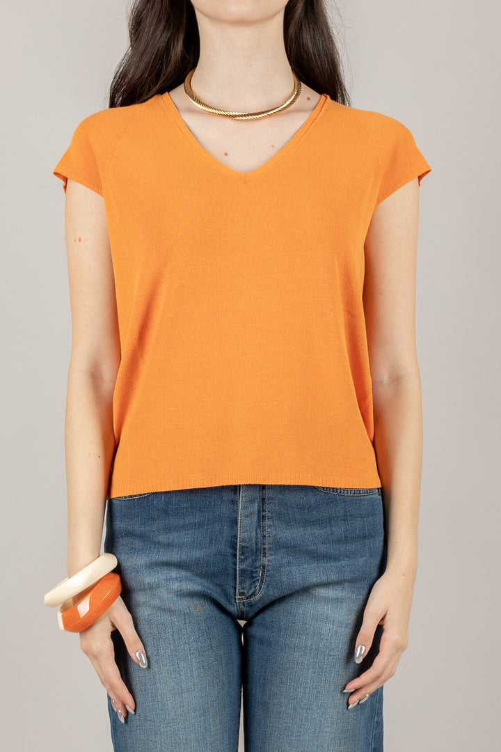 KONTATTO - 3M0527CN - MAGLIA SCOLLO A V MANICA CORTA