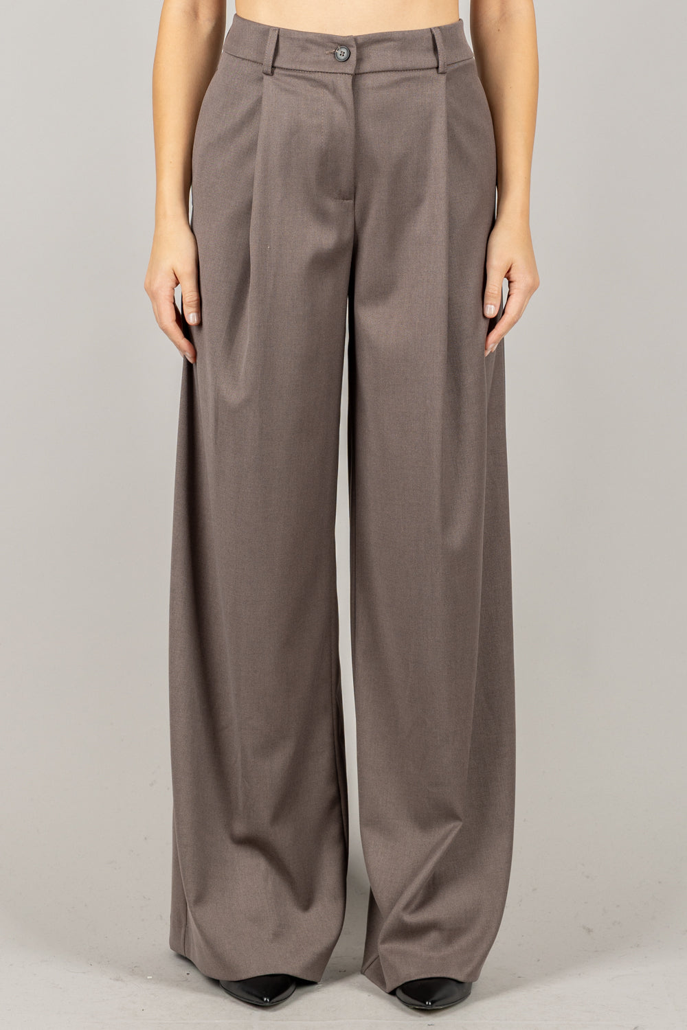 VICOLO - TF1769 - PANTALONE PALAZZO CON PINCES