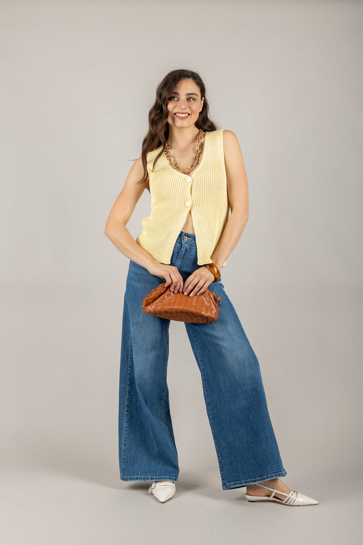VICOLO - 55028D - GILET MAGLIA CON 2 BOTTONI