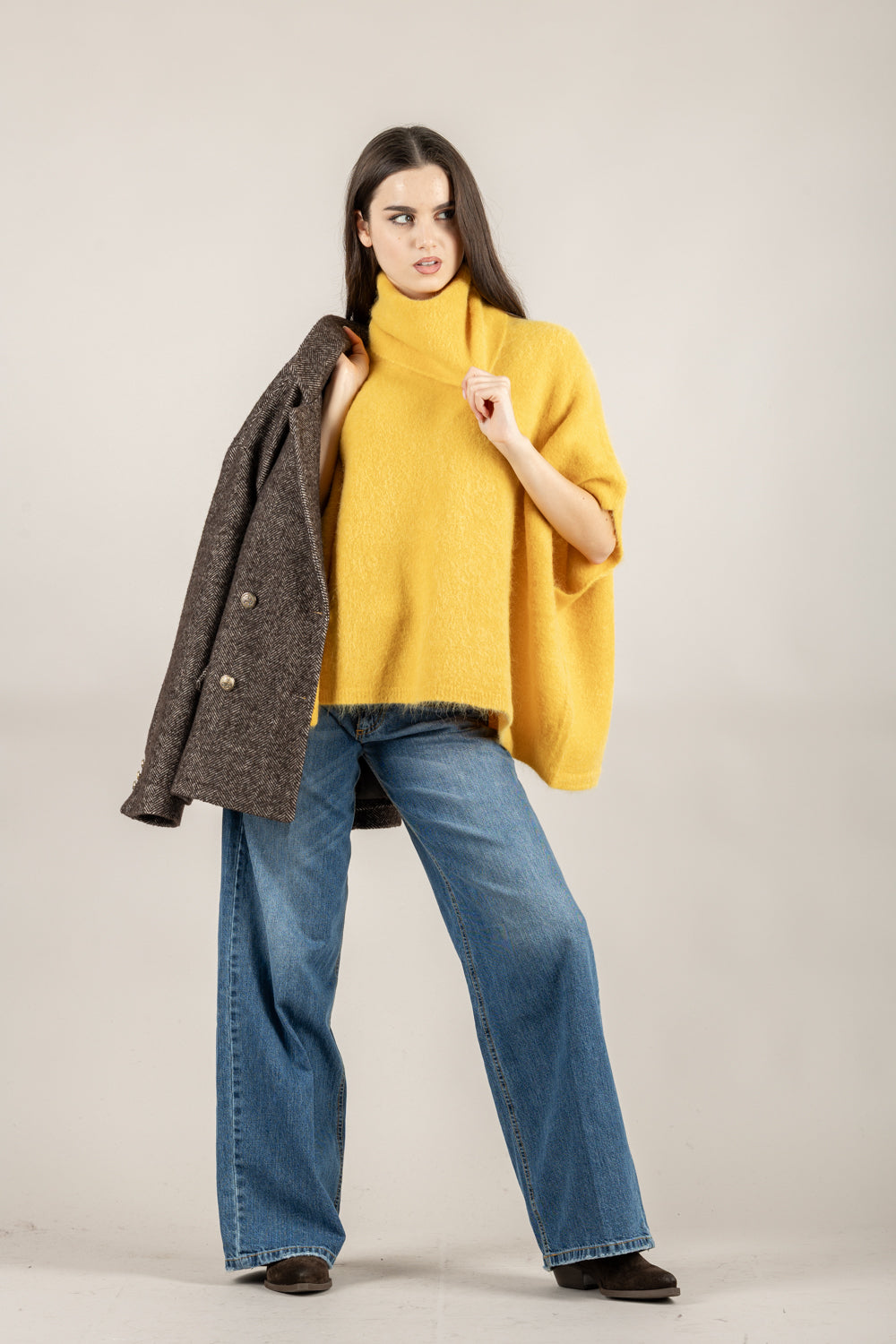 KONTATTO - 3M0864C -MAGLIA OVER COLLO ROTOLINO