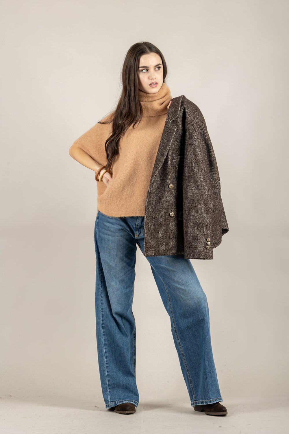 KONTATTO - 3M0864C -MAGLIA OVER COLLO ROTOLINO