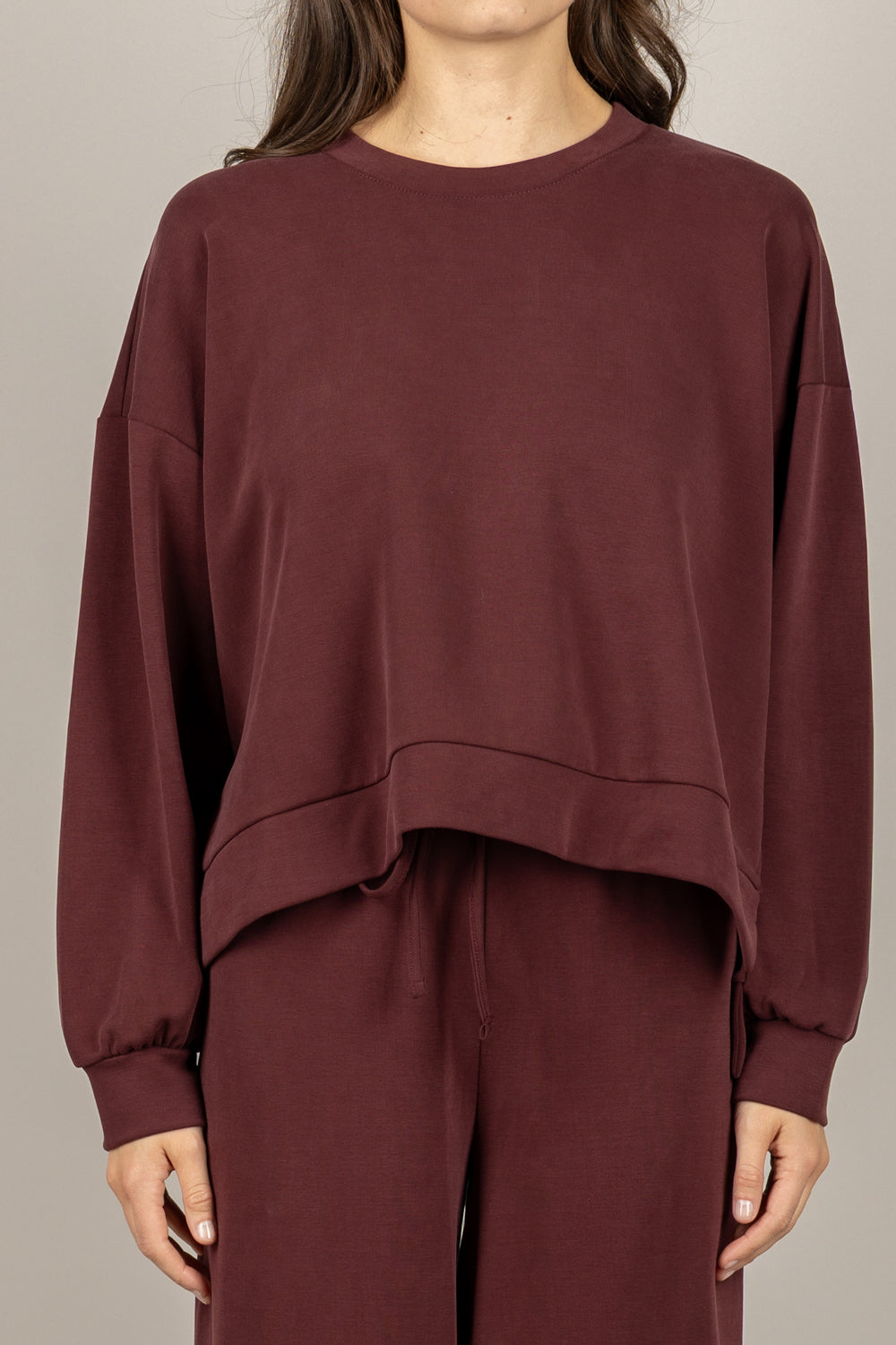 EMUNA - 271F02 - FELPA OVER CON SPACCHI LATERALI