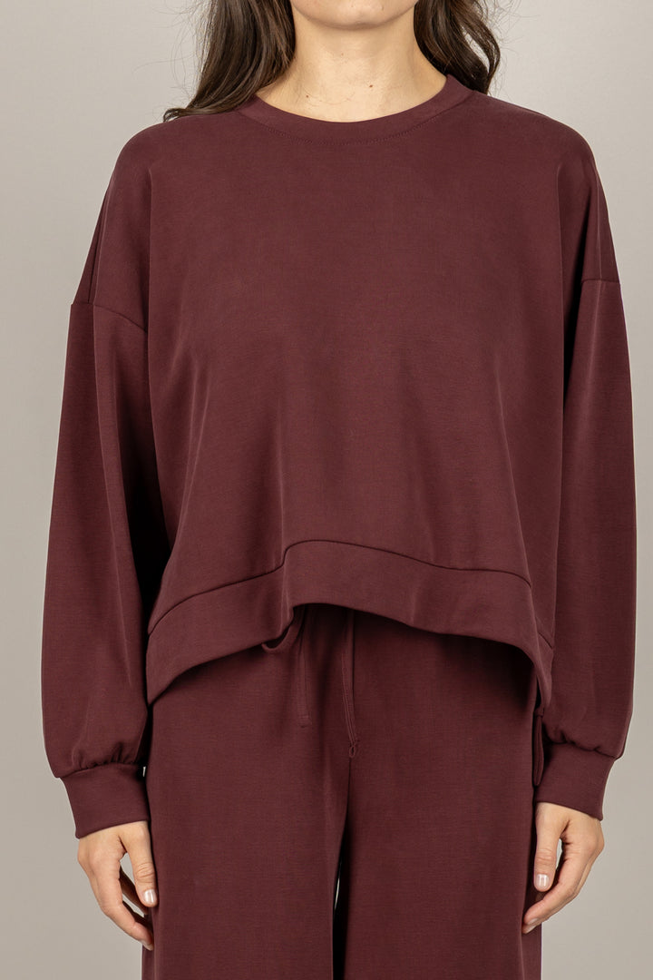 EMUNA - 271F02 - FELPA OVER CON SPACCHI LATERALI