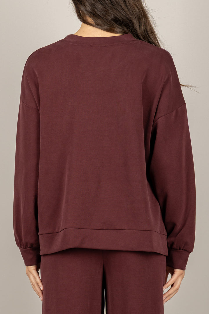 EMUNA - 271F02 - FELPA OVER CON SPACCHI LATERALI