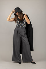 TENSIONE IN - W25T723 - TOP DETTAGLIO GEOMETRICO CON PIZZO