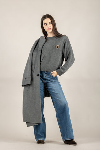 MOTEL - D80965/SPILLA - MAGLIA GIROCOLLO CON SPILLA