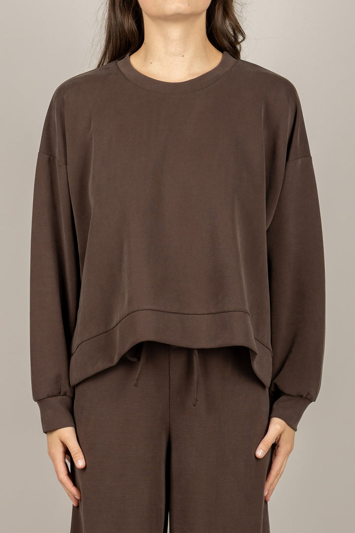 EMUNA - 271F02 - FELPA OVER CON SPACCHI LATERALI