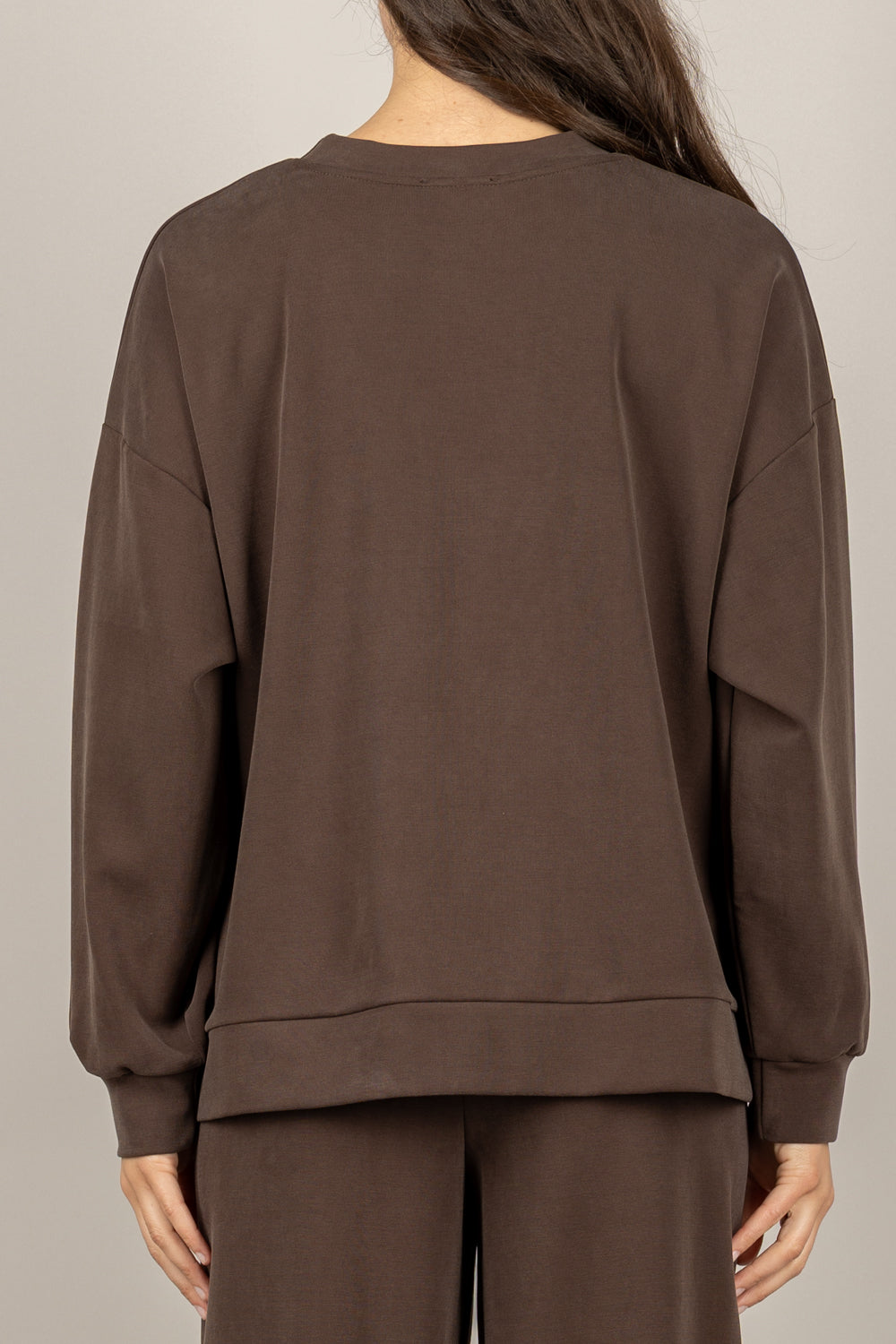 EMUNA - 271F02 - FELPA OVER CON SPACCHI LATERALI