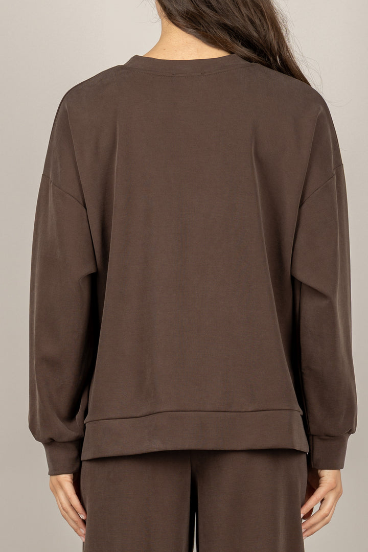 EMUNA - 271F02 - FELPA OVER CON SPACCHI LATERALI