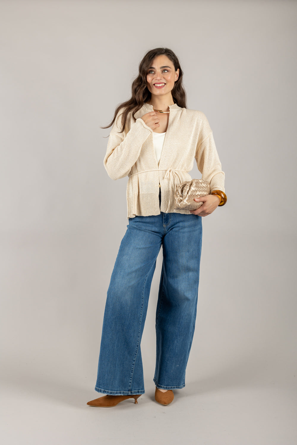 VICOLO - 55027D - CARDIGAN CHIUSURA CORDONCINO