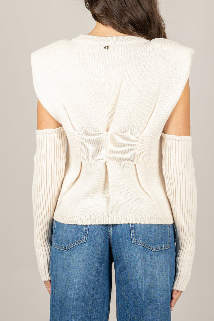 DIXIE - M566Y223 - GILET IN MAGLIA CON MANICOTTI