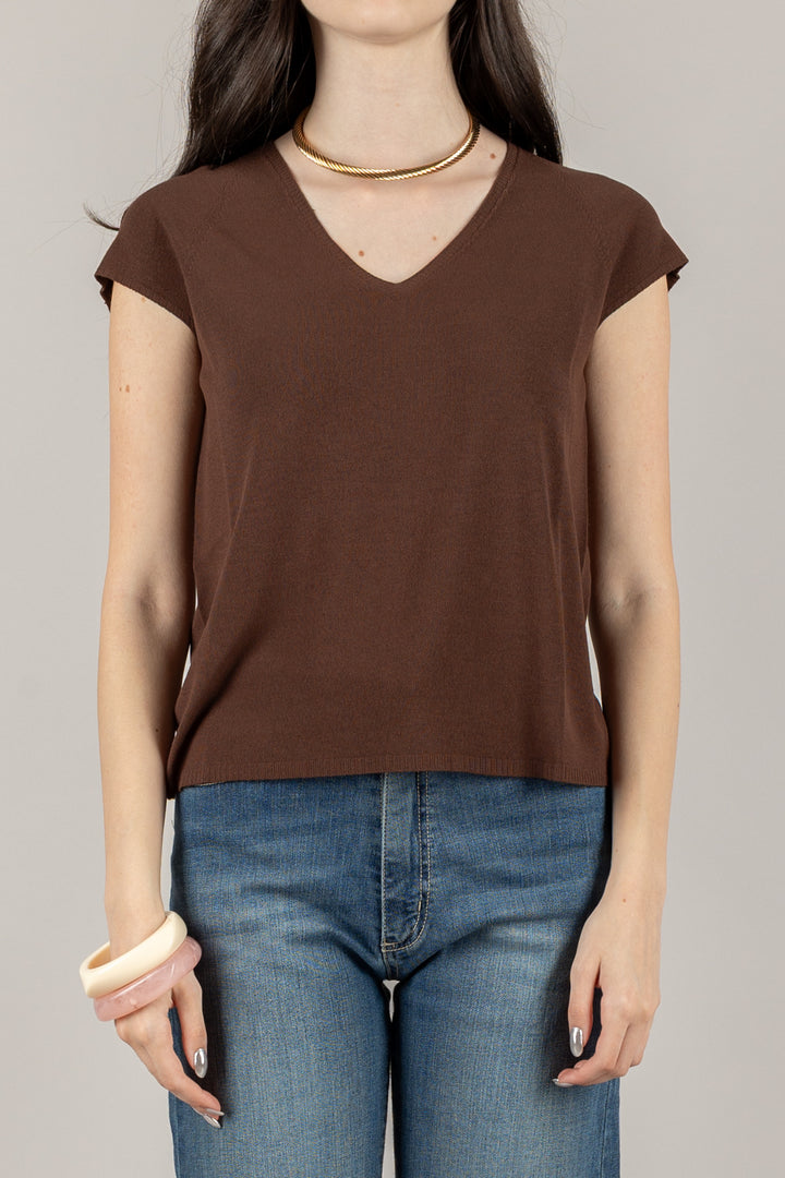 KONTATTO - 3M0527CN - MAGLIA SCOLLO A V MANICA CORTA