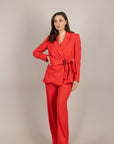 IMPERIAL - P9990023V - PANTALONE PALAZZO IN CREPE ROSSO