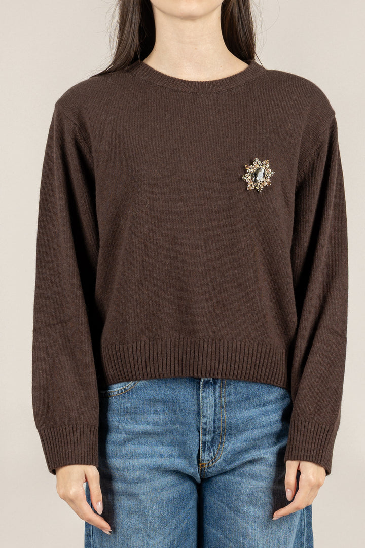 MOTEL - D80965/SPILLA - MAGLIA GIROCOLLO CON SPILLA