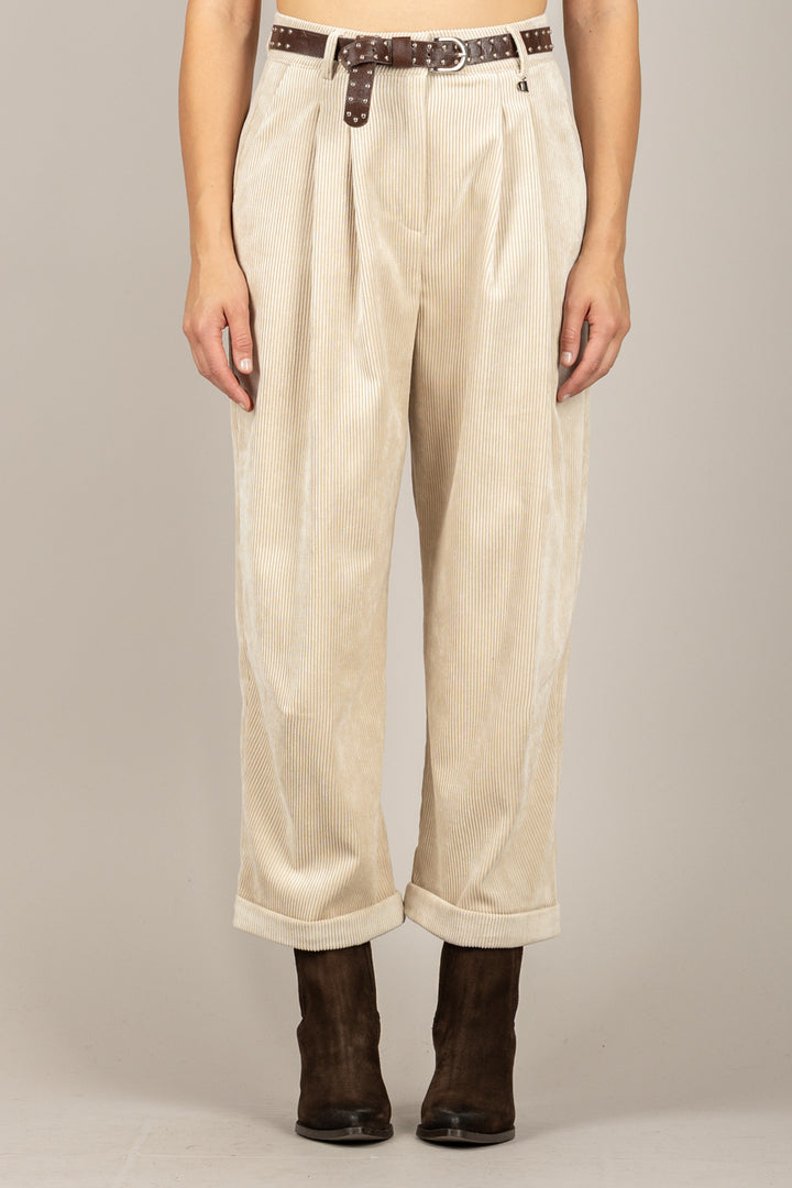 DIXIE - P845Y155 - PANTALONE IN VELLUTO CON CINTA