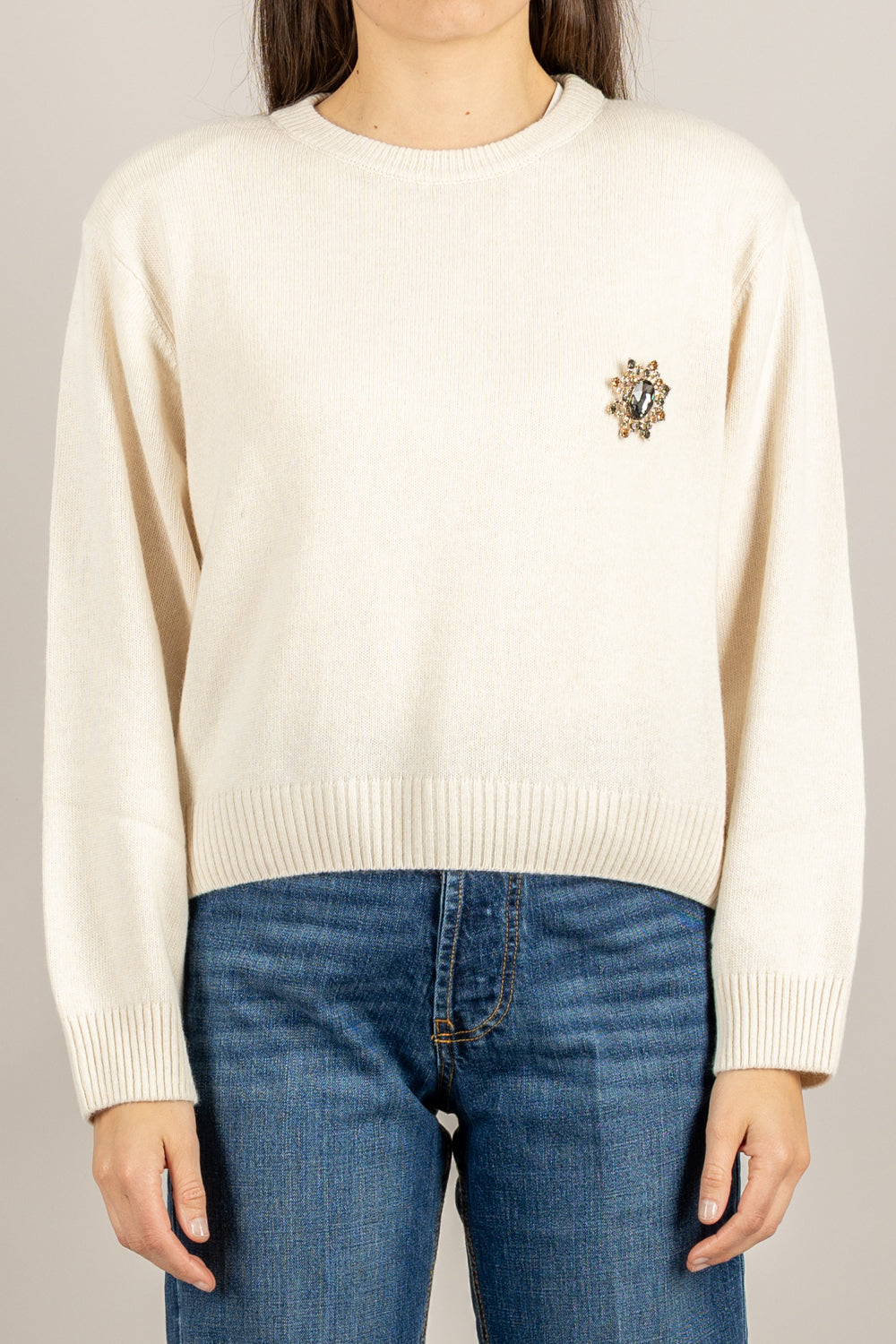 MOTEL - D80965/SPILLA - MAGLIA GIROCOLLO CON SPILLA