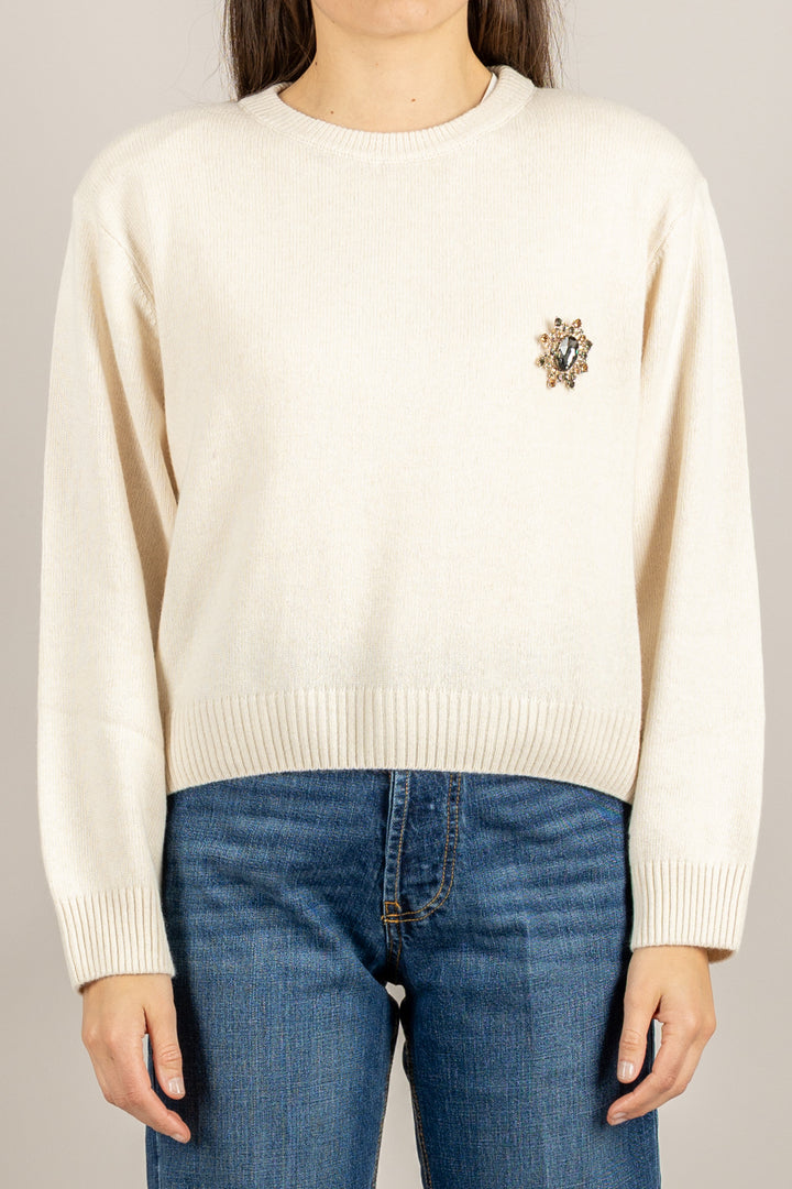 MOTEL - D80965/SPILLA - MAGLIA GIROCOLLO CON SPILLA